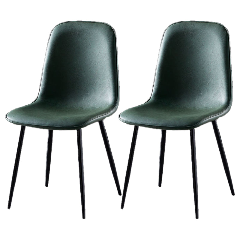 Nordic Style Kitchen Metal Dining Chairs Dining Armless Side Chair Green 2 Piece Set Black Clearhalo ' kitchen&dining_furn' 'Dining Chairs' 'Dining Tables & Seating' 'dining_chair' 'furn' 'furn_dining_chair' 'Furniture' 'furniture_dining_chair' 'Kitchen & Dining Furniture' 'kitchen' 4480477