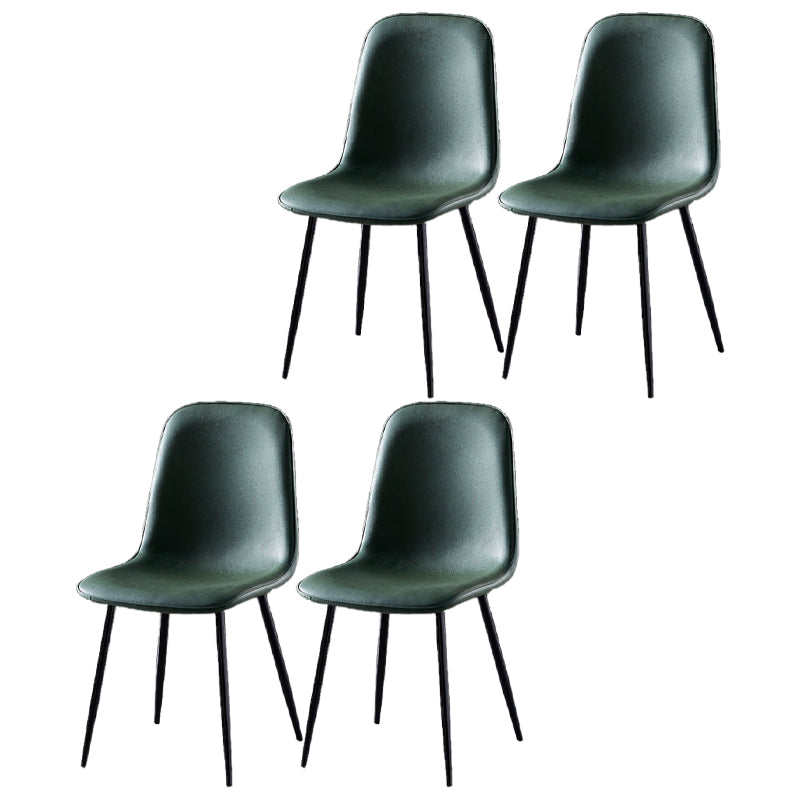 Nordic Style Kitchen Metal Dining Chairs Dining Armless Side Chair Green 4 Piece Set Black Clearhalo ' kitchen&dining_furn' 'Dining Chairs' 'Dining Tables & Seating' 'dining_chair' 'furn' 'furn_dining_chair' 'Furniture' 'furniture_dining_chair' 'Kitchen & Dining Furniture' 'kitchen' 4480479