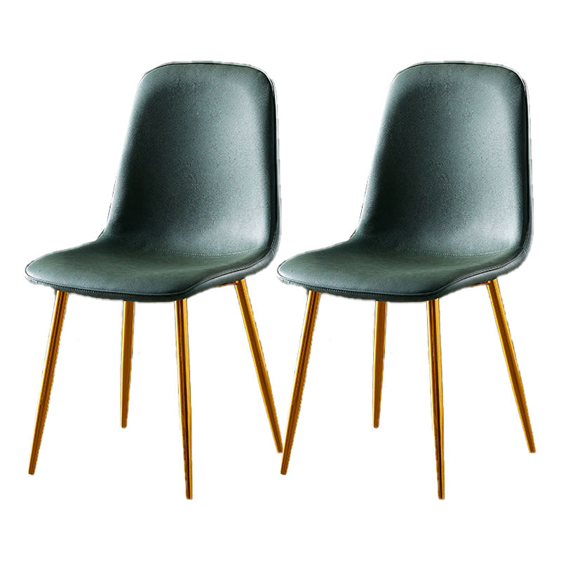 Nordic Style Kitchen Metal Dining Chairs Dining Armless Side Chair Green 2 Piece Set Brass Gold Clearhalo ' kitchen&dining_furn' 'Dining Chairs' 'Dining Tables & Seating' 'dining_chair' 'furn' 'furn_dining_chair' 'Furniture' 'furniture_dining_chair' 'Kitchen & Dining Furniture' 'kitchen' 4480482