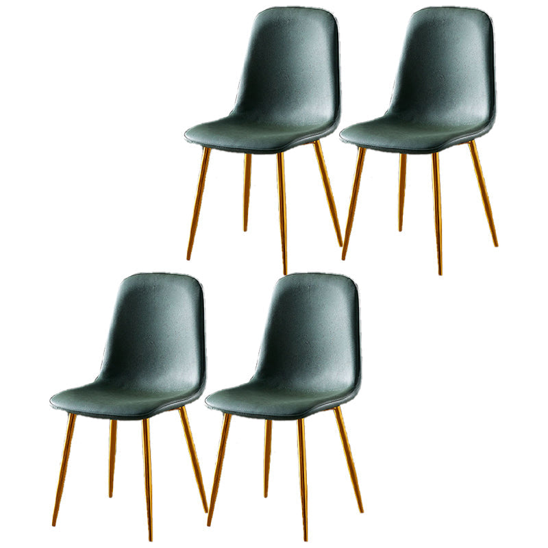 Nordic Style Kitchen Metal Dining Chairs Dining Armless Side Chair Green 4 Piece Set Brass Gold Clearhalo ' kitchen&dining_furn' 'Dining Chairs' 'Dining Tables & Seating' 'dining_chair' 'furn' 'furn_dining_chair' 'Furniture' 'furniture_dining_chair' 'Kitchen & Dining Furniture' 'kitchen' 4480484