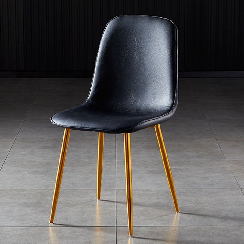 Nordic Style Kitchen Metal Dining Chairs Dining Armless Side Chair Black 1 Piece Brass Gold Clearhalo ' kitchen&dining_furn' 'Dining Chairs' 'Dining Tables & Seating' 'dining_chair' 'furn' 'furn_dining_chair' 'Furniture' 'furniture_dining_chair' 'Kitchen & Dining Furniture' 'kitchen' 4480498