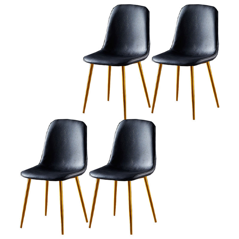Nordic Style Kitchen Metal Dining Chairs Dining Armless Side Chair Black 4 Piece Set Brass Gold Clearhalo ' kitchen&dining_furn' 'Dining Chairs' 'Dining Tables & Seating' 'dining_chair' 'furn' 'furn_dining_chair' 'Furniture' 'furniture_dining_chair' 'Kitchen & Dining Furniture' 'kitchen' 4480500