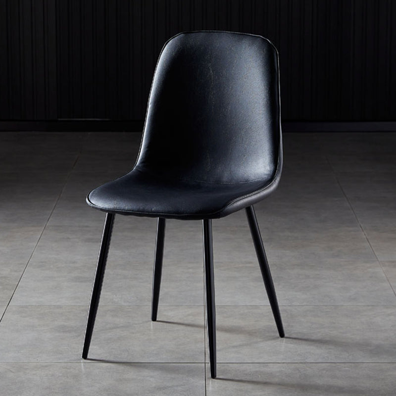 Nordic Style Kitchen Metal Dining Chairs Dining Armless Side Chair Black 1 Piece Black Clearhalo ' kitchen&dining_furn' 'Dining Chairs' 'Dining Tables & Seating' 'dining_chair' 'furn' 'furn_dining_chair' 'Furniture' 'furniture_dining_chair' 'Kitchen & Dining Furniture' 'kitchen' 4480501