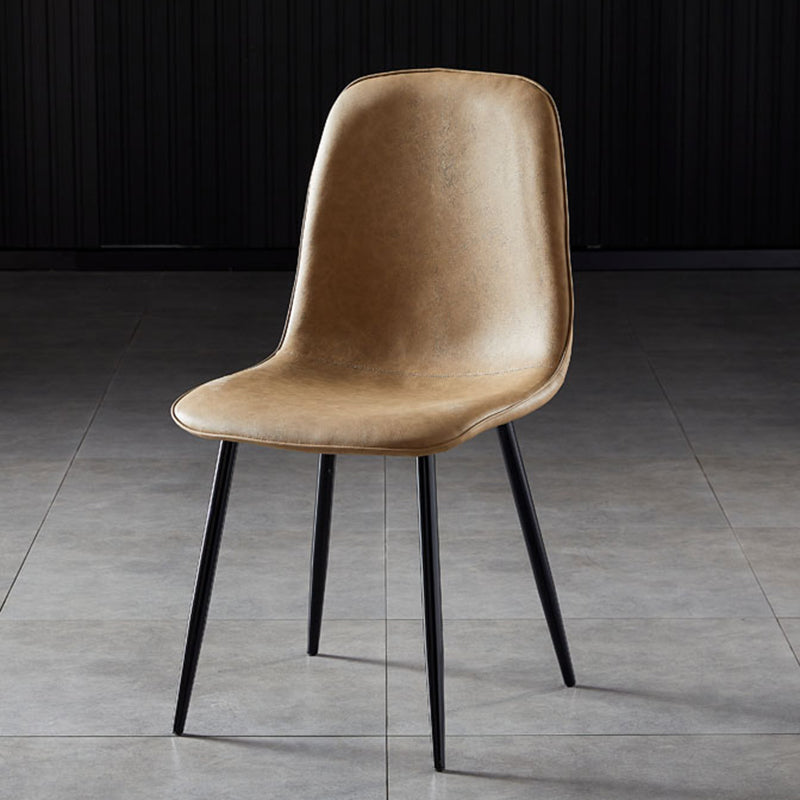 Nordic Style Kitchen Metal Dining Chairs Dining Armless Side Chair Camel 1 Piece Black Clearhalo ' kitchen&dining_furn' 'Dining Chairs' 'Dining Tables & Seating' 'dining_chair' 'furn' 'furn_dining_chair' 'Furniture' 'furniture_dining_chair' 'Kitchen & Dining Furniture' 'kitchen' 4480504