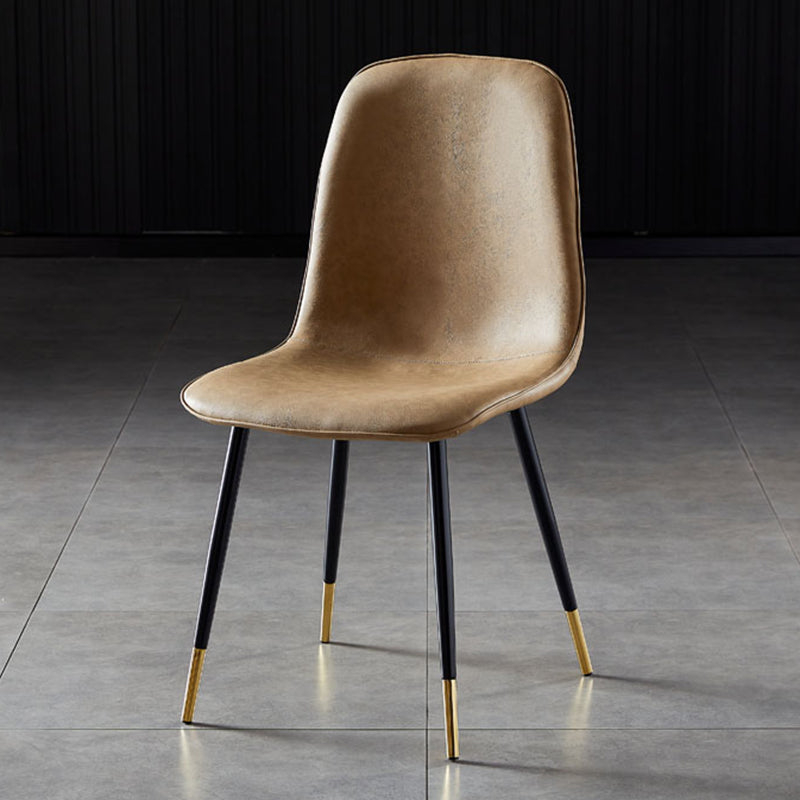 Nordic Style Kitchen Metal Dining Chairs Dining Armless Side Chair Camel 1 Piece Black Gold Clearhalo ' kitchen&dining_furn' 'Dining Chairs' 'Dining Tables & Seating' 'dining_chair' 'furn' 'furn_dining_chair' 'Furniture' 'furniture_dining_chair' 'Kitchen & Dining Furniture' 'kitchen' 4480507