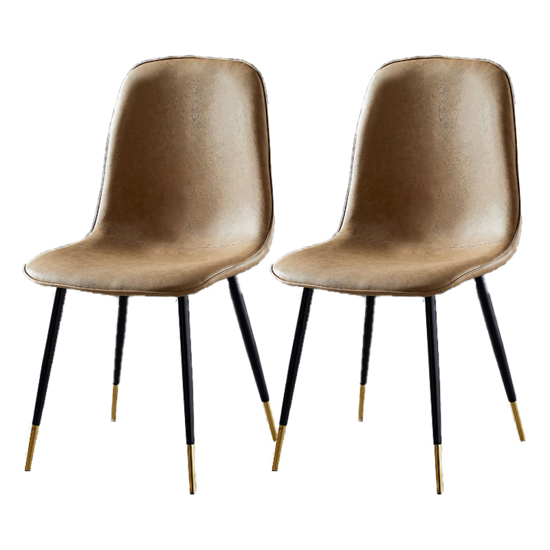 Nordic Style Kitchen Metal Dining Chairs Dining Armless Side Chair Camel 2 Piece Set Black Gold Clearhalo ' kitchen&dining_furn' 'Dining Chairs' 'Dining Tables & Seating' 'dining_chair' 'furn' 'furn_dining_chair' 'Furniture' 'furniture_dining_chair' 'Kitchen & Dining Furniture' 'kitchen' 4480508