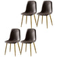 Nordic Style Kitchen Metal Dining Chairs Dining Armless Side Chair Dark Brown 4 Piece Set Brass Gold Clearhalo ' kitchen&dining_furn' 'Dining Chairs' 'Dining Tables & Seating' 'dining_chair' 'furn' 'furn_dining_chair' 'Furniture' 'furniture_dining_chair' 'Kitchen & Dining Furniture' 'kitchen' 4480518