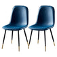 Nordic Style Kitchen Metal Dining Chairs Dining Armless Side Chair Blue 2 Piece Set Black Gold Clearhalo ' kitchen&dining_furn' 'Dining Chairs' 'Dining Tables & Seating' 'dining_chair' 'furn' 'furn_dining_chair' 'Furniture' 'furniture_dining_chair' 'Kitchen & Dining Furniture' 'kitchen' 4480526