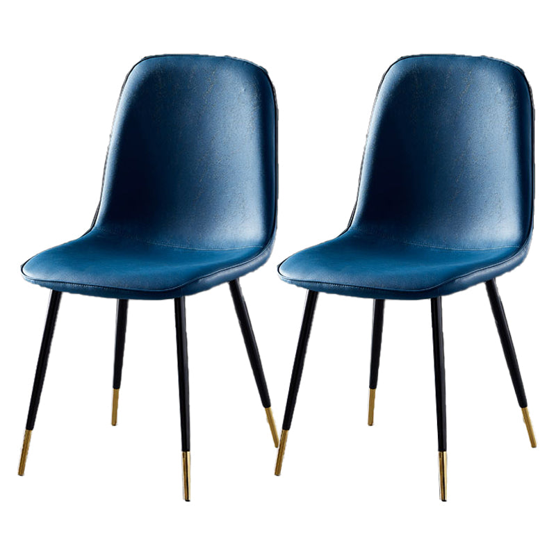 Nordic Style Kitchen Metal Dining Chairs Dining Armless Side Chair Blue 2 Piece Set Black Gold Clearhalo ' kitchen&dining_furn' 'Dining Chairs' 'Dining Tables & Seating' 'dining_chair' 'furn' 'furn_dining_chair' 'Furniture' 'furniture_dining_chair' 'Kitchen & Dining Furniture' 'kitchen' 4480526