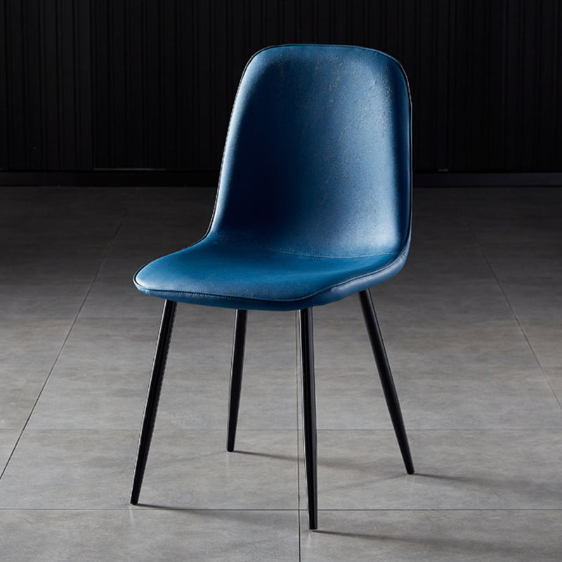 Nordic Style Kitchen Metal Dining Chairs Dining Armless Side Chair Blue 1 Piece Black Clearhalo ' kitchen&dining_furn' 'Dining Chairs' 'Dining Tables & Seating' 'dining_chair' 'furn' 'furn_dining_chair' 'Furniture' 'furniture_dining_chair' 'Kitchen & Dining Furniture' 'kitchen' 4480528