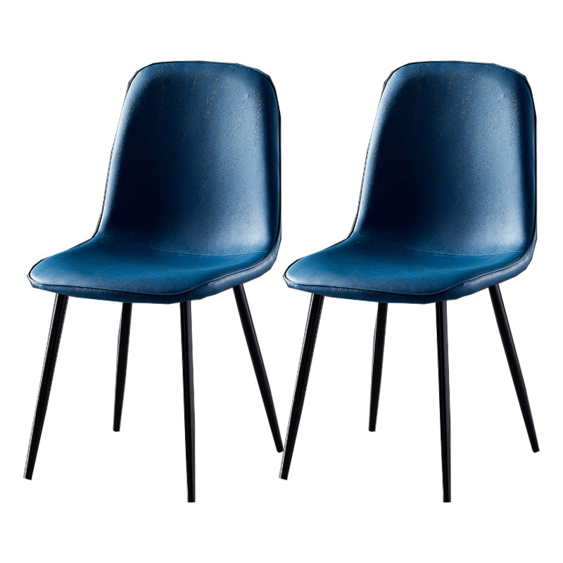 Nordic Style Kitchen Metal Dining Chairs Dining Armless Side Chair Blue 2 Piece Set Black Clearhalo ' kitchen&dining_furn' 'Dining Chairs' 'Dining Tables & Seating' 'dining_chair' 'furn' 'furn_dining_chair' 'Furniture' 'furniture_dining_chair' 'Kitchen & Dining Furniture' 'kitchen' 4480529