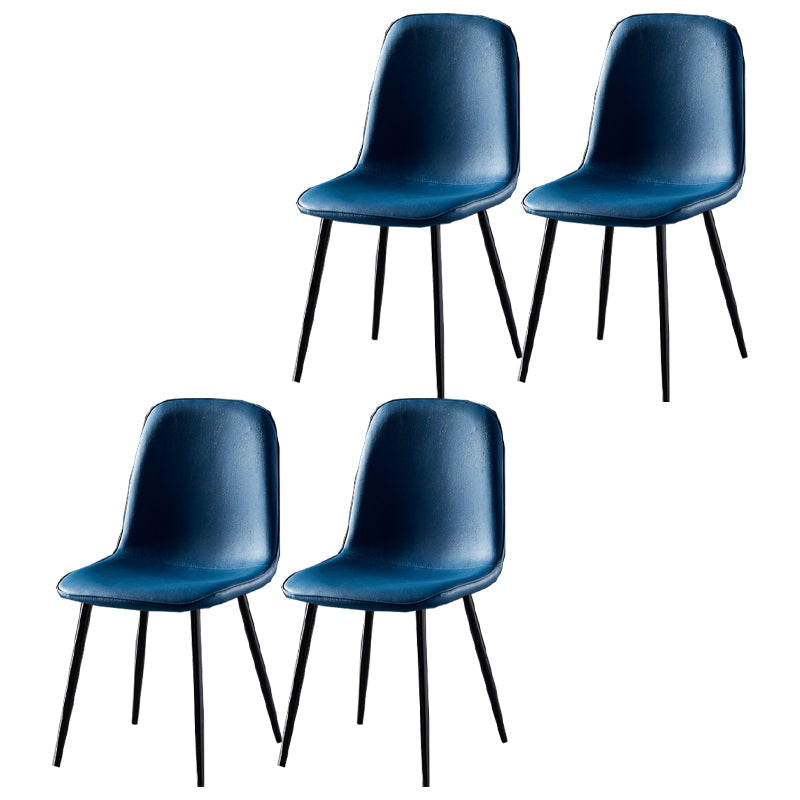 Nordic Style Kitchen Metal Dining Chairs Dining Armless Side Chair Blue 4 Piece Set Black Clearhalo ' kitchen&dining_furn' 'Dining Chairs' 'Dining Tables & Seating' 'dining_chair' 'furn' 'furn_dining_chair' 'Furniture' 'furniture_dining_chair' 'Kitchen & Dining Furniture' 'kitchen' 4480530
