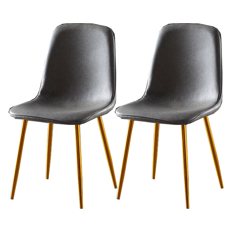 Nordic Style Kitchen Metal Dining Chairs Dining Armless Side Chair Grey 2 Piece Set Brass Gold Clearhalo ' kitchen&dining_furn' 'Dining Chairs' 'Dining Tables & Seating' 'dining_chair' 'furn' 'furn_dining_chair' 'Furniture' 'furniture_dining_chair' 'Kitchen & Dining Furniture' 'kitchen' 4480532