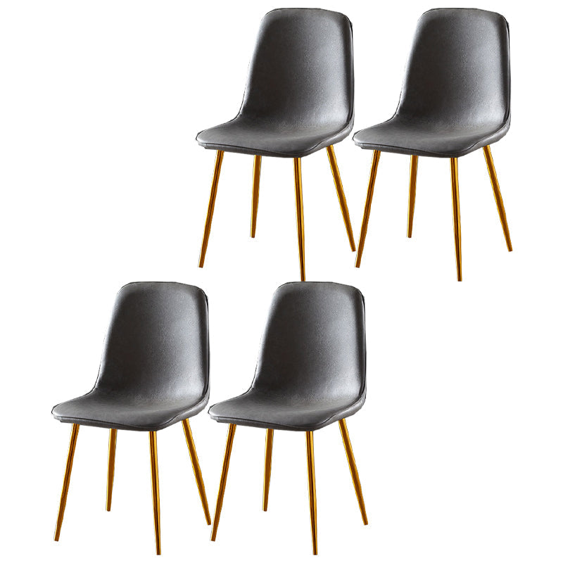 Nordic Style Kitchen Metal Dining Chairs Dining Armless Side Chair Grey 4 Piece Set Brass Gold Clearhalo ' kitchen&dining_furn' 'Dining Chairs' 'Dining Tables & Seating' 'dining_chair' 'furn' 'furn_dining_chair' 'Furniture' 'furniture_dining_chair' 'Kitchen & Dining Furniture' 'kitchen' 4480533