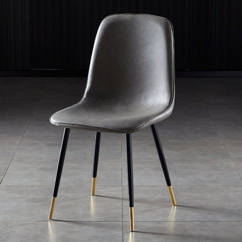 Nordic Style Kitchen Metal Dining Chairs Dining Armless Side Chair Grey 1 Piece Black Gold Clearhalo ' kitchen&dining_furn' 'Dining Chairs' 'Dining Tables & Seating' 'dining_chair' 'furn' 'furn_dining_chair' 'Furniture' 'furniture_dining_chair' 'Kitchen & Dining Furniture' 'kitchen' 4480534