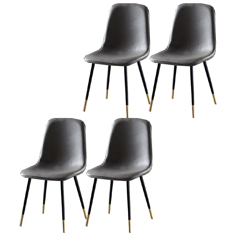 Nordic Style Kitchen Metal Dining Chairs Dining Armless Side Chair Grey 4 Piece Set Black Gold Clearhalo ' kitchen&dining_furn' 'Dining Chairs' 'Dining Tables & Seating' 'dining_chair' 'furn' 'furn_dining_chair' 'Furniture' 'furniture_dining_chair' 'Kitchen & Dining Furniture' 'kitchen' 4480536