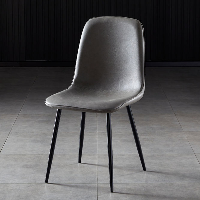 Nordic Style Kitchen Metal Dining Chairs Dining Armless Side Chair Grey 1 Piece Black Clearhalo ' kitchen&dining_furn' 'Dining Chairs' 'Dining Tables & Seating' 'dining_chair' 'furn' 'furn_dining_chair' 'Furniture' 'furniture_dining_chair' 'Kitchen & Dining Furniture' 'kitchen' 4480537