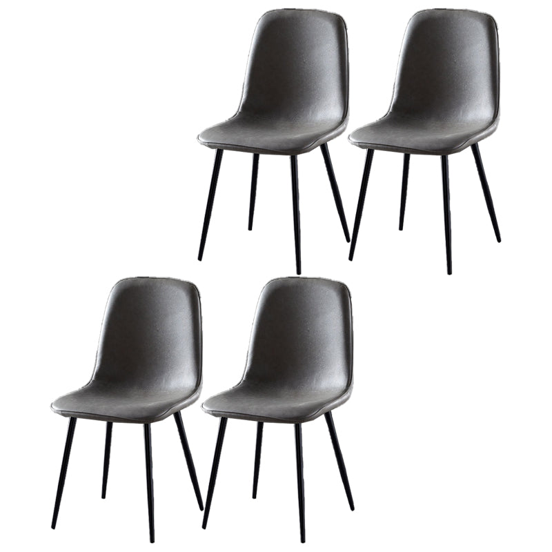 Nordic Style Kitchen Metal Dining Chairs Dining Armless Side Chair Grey 4 Piece Set Black Clearhalo ' kitchen&dining_furn' 'Dining Chairs' 'Dining Tables & Seating' 'dining_chair' 'furn' 'furn_dining_chair' 'Furniture' 'furniture_dining_chair' 'Kitchen & Dining Furniture' 'kitchen' 4480539