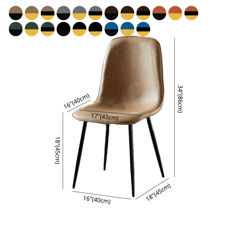 Nordic Style Kitchen Metal Dining Chairs Dining Armless Side Chair Clearhalo ' kitchen&dining_furn' 'Dining Chairs' 'Dining Tables & Seating' 'dining_chair' 'furn' 'furn_dining_chair' 'Furniture' 'furniture_dining_chair' 'Kitchen & Dining Furniture' 'kitchen' 4480540
