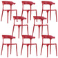 Contemporary Restaurant Plastic Arm Chair Matte Finish Open Back Dining Chair Red Set of 8 Clearhalo ' kitchen&dining_furn' 'Dining Chairs' 'Dining Tables & Seating' 'dining_chair' 'Furniture' 'furniture_dining_chair' 'Kitchen & Dining Furniture' 'kitchen' 4480544