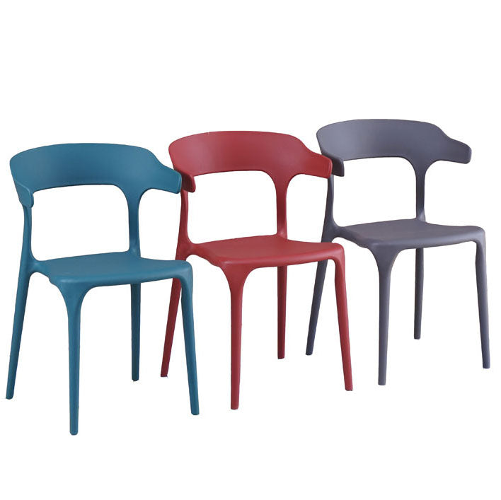 Contemporary Restaurant Plastic Arm Chair Matte Finish Open Back Dining Chair Clearhalo ' kitchen&dining_furn' 'Dining Chairs' 'Dining Tables & Seating' 'dining_chair' 'Furniture' 'furniture_dining_chair' 'Kitchen & Dining Furniture' 'kitchen' 4480548
