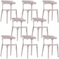 Contemporary Restaurant Plastic Arm Chair Matte Finish Open Back Dining Chair Camel Set of 8 Clearhalo ' kitchen&dining_furn' 'Dining Chairs' 'Dining Tables & Seating' 'dining_chair' 'Furniture' 'furniture_dining_chair' 'Kitchen & Dining Furniture' 'kitchen' 4480552