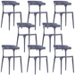 Contemporary Restaurant Plastic Arm Chair Matte Finish Open Back Dining Chair Dark Gray Set of 8 Clearhalo ' kitchen&dining_furn' 'Dining Chairs' 'Dining Tables & Seating' 'dining_chair' 'Furniture' 'furniture_dining_chair' 'Kitchen & Dining Furniture' 'kitchen' 4480556