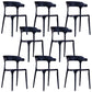 Contemporary Restaurant Plastic Arm Chair Matte Finish Open Back Dining Chair Black Set of 8 Clearhalo ' kitchen&dining_furn' 'Dining Chairs' 'Dining Tables & Seating' 'dining_chair' 'Furniture' 'furniture_dining_chair' 'Kitchen & Dining Furniture' 'kitchen' 4480559