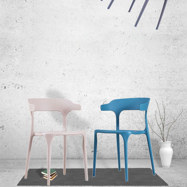 Contemporary Restaurant Plastic Arm Chair Matte Finish Open Back Dining Chair Clearhalo ' kitchen&dining_furn' 'Dining Chairs' 'Dining Tables & Seating' 'dining_chair' 'Furniture' 'furniture_dining_chair' 'Kitchen & Dining Furniture' 'kitchen' 4480560