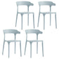Contemporary Restaurant Plastic Arm Chair Matte Finish Open Back Dining Chair Light Gray Set of 4 Clearhalo ' kitchen&dining_furn' 'Dining Chairs' 'Dining Tables & Seating' 'dining_chair' 'Furniture' 'furniture_dining_chair' 'Kitchen & Dining Furniture' 'kitchen' 4480561