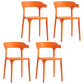 Contemporary Restaurant Plastic Arm Chair Matte Finish Open Back Dining Chair Orange Set of 4 Clearhalo ' kitchen&dining_furn' 'Dining Chairs' 'Dining Tables & Seating' 'dining_chair' 'Furniture' 'furniture_dining_chair' 'Kitchen & Dining Furniture' 'kitchen' 4480563