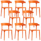 Contemporary Restaurant Plastic Arm Chair Matte Finish Open Back Dining Chair Orange Set of 8 Clearhalo ' kitchen&dining_furn' 'Dining Chairs' 'Dining Tables & Seating' 'dining_chair' 'Furniture' 'furniture_dining_chair' 'Kitchen & Dining Furniture' 'kitchen' 4480564