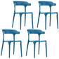 Contemporary Restaurant Plastic Arm Chair Matte Finish Open Back Dining Chair Blue Set of 4 Clearhalo ' kitchen&dining_furn' 'Dining Chairs' 'Dining Tables & Seating' 'dining_chair' 'Furniture' 'furniture_dining_chair' 'Kitchen & Dining Furniture' 'kitchen' 4480569