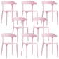 Contemporary Restaurant Plastic Arm Chair Matte Finish Open Back Dining Chair Light Pink Set of 8 Clearhalo ' kitchen&dining_furn' 'Dining Chairs' 'Dining Tables & Seating' 'dining_chair' 'Furniture' 'furniture_dining_chair' 'Kitchen & Dining Furniture' 'kitchen' 4480574