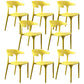 Contemporary Restaurant Plastic Arm Chair Matte Finish Open Back Dining Chair Yellow Set of 8 Clearhalo ' kitchen&dining_furn' 'Dining Chairs' 'Dining Tables & Seating' 'dining_chair' 'Furniture' 'furniture_dining_chair' 'Kitchen & Dining Furniture' 'kitchen' 4480576