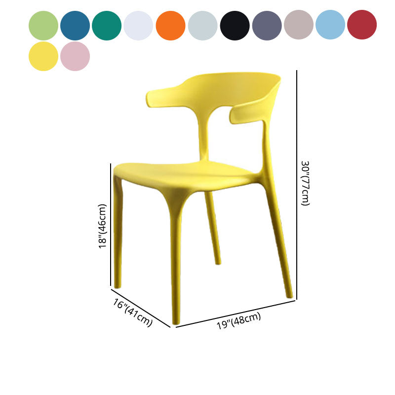 Contemporary Restaurant Plastic Arm Chair Matte Finish Open Back Dining Chair Clearhalo ' kitchen&dining_furn' 'Dining Chairs' 'Dining Tables & Seating' 'dining_chair' 'Furniture' 'furniture_dining_chair' 'Kitchen & Dining Furniture' 'kitchen' 4480577