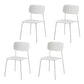 Contemporary Style Kitchen Metal Dining Chairs Dining Armless Side Chair White 4 Piece Set Clearhalo ' kitchen&dining_furn' 'Dining Chairs' 'Dining Tables & Seating' 'dining_chair' 'furn' 'furn_dining_chair' 'Furniture' 'furniture_dining_chair' 'Kitchen & Dining Furniture' 'kitchen' 4480583