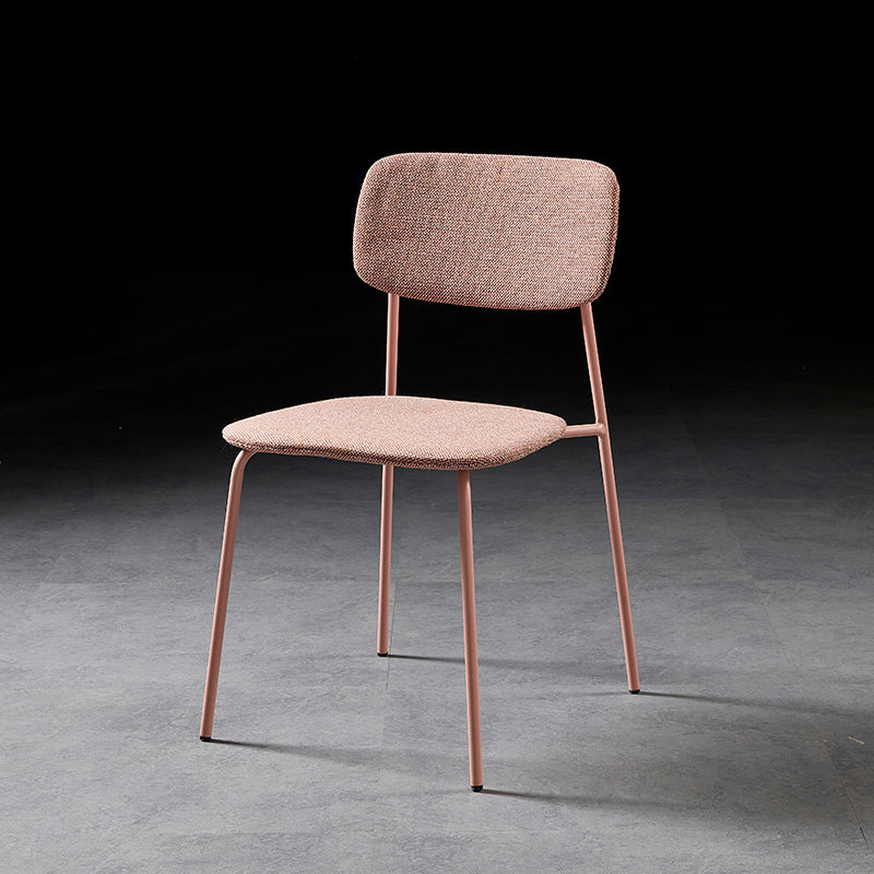 Contemporary Style Kitchen Metal Dining Chairs Dining Armless Side Chair Pink 1 Piece Clearhalo ' kitchen&dining_furn' 'Dining Chairs' 'Dining Tables & Seating' 'dining_chair' 'furn' 'furn_dining_chair' 'Furniture' 'furniture_dining_chair' 'Kitchen & Dining Furniture' 'kitchen' 4480584
