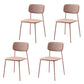 Contemporary Style Kitchen Metal Dining Chairs Dining Armless Side Chair Pink 4 Piece Set Clearhalo ' kitchen&dining_furn' 'Dining Chairs' 'Dining Tables & Seating' 'dining_chair' 'furn' 'furn_dining_chair' 'Furniture' 'furniture_dining_chair' 'Kitchen & Dining Furniture' 'kitchen' 4480588