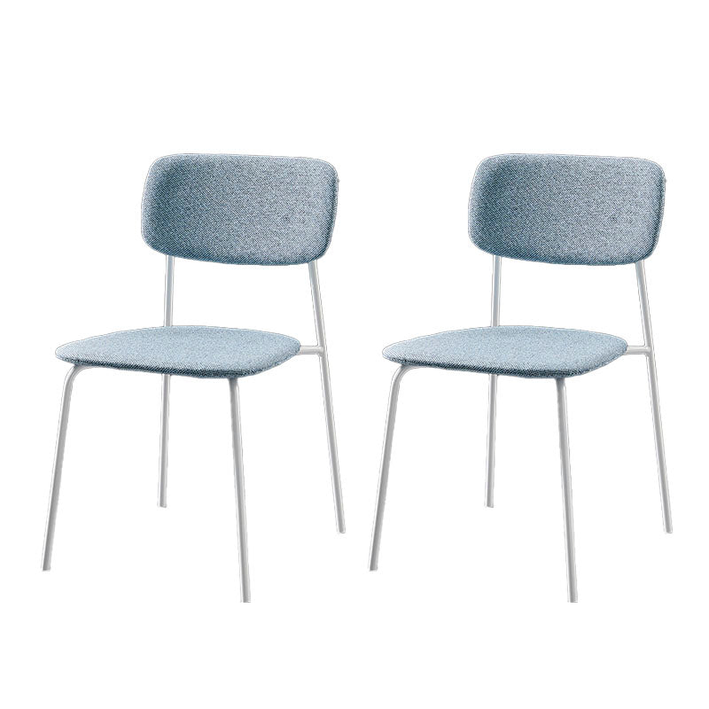 Contemporary Style Kitchen Metal Dining Chairs Dining Armless Side Chair Blue 2 Piece Set Clearhalo ' kitchen&dining_furn' 'Dining Chairs' 'Dining Tables & Seating' 'dining_chair' 'furn' 'furn_dining_chair' 'Furniture' 'furniture_dining_chair' 'Kitchen & Dining Furniture' 'kitchen' 4480599