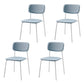 Contemporary Style Kitchen Metal Dining Chairs Dining Armless Side Chair Blue 4 Piece Set Clearhalo ' kitchen&dining_furn' 'Dining Chairs' 'Dining Tables & Seating' 'dining_chair' 'furn' 'furn_dining_chair' 'Furniture' 'furniture_dining_chair' 'Kitchen & Dining Furniture' 'kitchen' 4480601