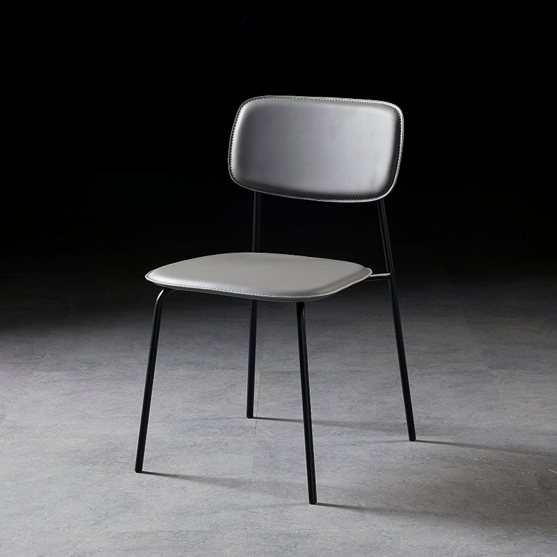 Contemporary Style Kitchen Metal Dining Chairs Dining Armless Side Chair Grey 1 Piece Clearhalo ' kitchen&dining_furn' 'Dining Chairs' 'Dining Tables & Seating' 'dining_chair' 'furn' 'furn_dining_chair' 'Furniture' 'furniture_dining_chair' 'Kitchen & Dining Furniture' 'kitchen' 4480602