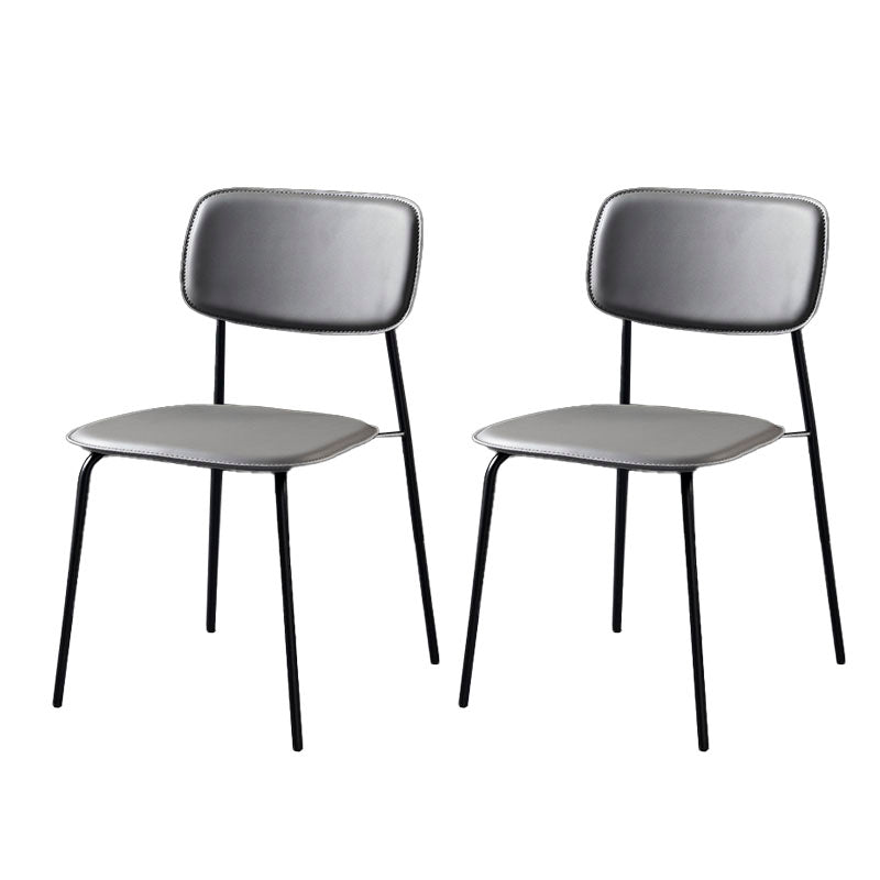 Contemporary Style Kitchen Metal Dining Chairs Dining Armless Side Chair Grey 2 Piece Set Clearhalo ' kitchen&dining_furn' 'Dining Chairs' 'Dining Tables & Seating' 'dining_chair' 'furn' 'furn_dining_chair' 'Furniture' 'furniture_dining_chair' 'Kitchen & Dining Furniture' 'kitchen' 4480603