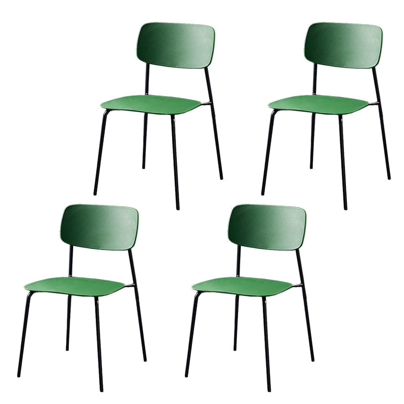 Contemporary Style Kitchen Metal Dining Chairs Dining Armless Side Chair Green 4 Piece Set Clearhalo ' kitchen&dining_furn' 'Dining Chairs' 'Dining Tables & Seating' 'dining_chair' 'furn' 'furn_dining_chair' 'Furniture' 'furniture_dining_chair' 'Kitchen & Dining Furniture' 'kitchen' 4480607