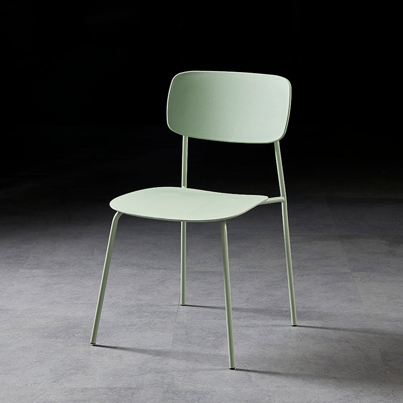 Contemporary Style Kitchen Metal Dining Chairs Dining Armless Side Chair Light Green 1 Piece Clearhalo ' kitchen&dining_furn' 'Dining Chairs' 'Dining Tables & Seating' 'dining_chair' 'furn' 'furn_dining_chair' 'Furniture' 'furniture_dining_chair' 'Kitchen & Dining Furniture' 'kitchen' 4480608