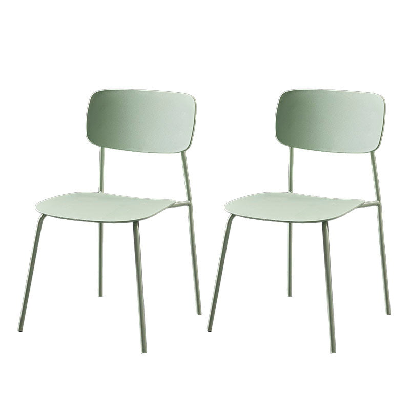 Contemporary Style Kitchen Metal Dining Chairs Dining Armless Side Chair Light Green 2 Piece Set Clearhalo ' kitchen&dining_furn' 'Dining Chairs' 'Dining Tables & Seating' 'dining_chair' 'furn' 'furn_dining_chair' 'Furniture' 'furniture_dining_chair' 'Kitchen & Dining Furniture' 'kitchen' 4480609