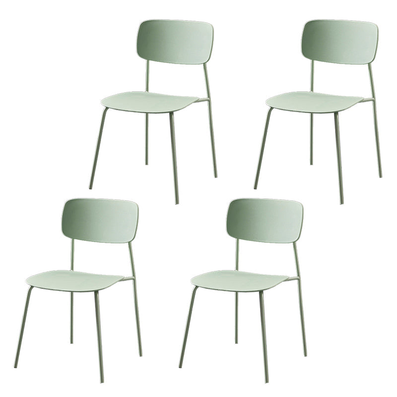 Contemporary Style Kitchen Metal Dining Chairs Dining Armless Side Chair Light Green 4 Piece Set Clearhalo ' kitchen&dining_furn' 'Dining Chairs' 'Dining Tables & Seating' 'dining_chair' 'furn' 'furn_dining_chair' 'Furniture' 'furniture_dining_chair' 'Kitchen & Dining Furniture' 'kitchen' 4480610