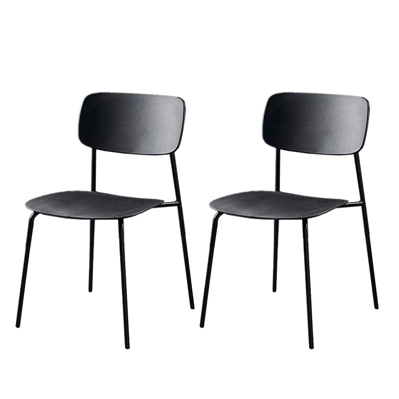 Contemporary Style Kitchen Metal Dining Chairs Dining Armless Side Chair Black 2 Piece Set Clearhalo ' kitchen&dining_furn' 'Dining Chairs' 'Dining Tables & Seating' 'dining_chair' 'furn' 'furn_dining_chair' 'Furniture' 'furniture_dining_chair' 'Kitchen & Dining Furniture' 'kitchen' 4480612