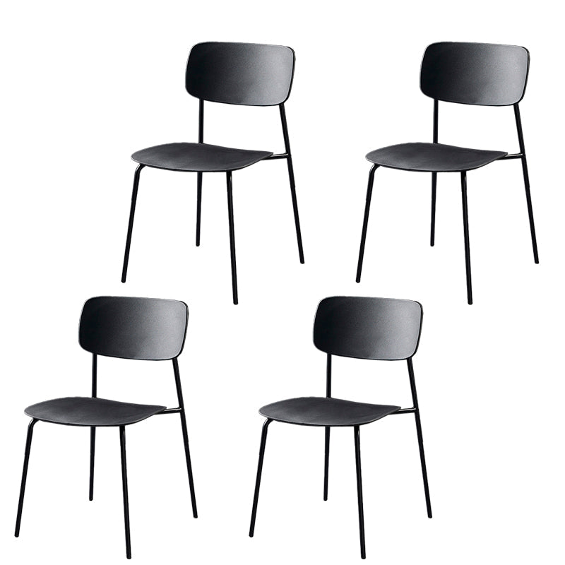 Contemporary Style Kitchen Metal Dining Chairs Dining Armless Side Chair Black 4 Piece Set Clearhalo ' kitchen&dining_furn' 'Dining Chairs' 'Dining Tables & Seating' 'dining_chair' 'furn' 'furn_dining_chair' 'Furniture' 'furniture_dining_chair' 'Kitchen & Dining Furniture' 'kitchen' 4480613