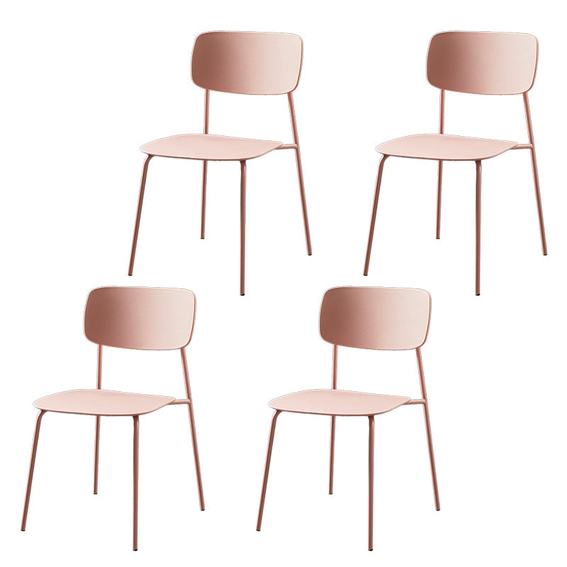 Contemporary Style Kitchen Metal Dining Chairs Dining Armless Side Chair Rose Bloom 4 Piece Set Clearhalo ' kitchen&dining_furn' 'Dining Chairs' 'Dining Tables & Seating' 'dining_chair' 'furn' 'furn_dining_chair' 'Furniture' 'furniture_dining_chair' 'Kitchen & Dining Furniture' 'kitchen' 4480616